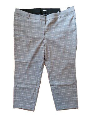 Lane Bryant The Allie Sexy Stretch Grey Plaid Skinny Ankle Pants Womens 28R NEW